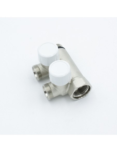 Colector calefaccion PINTOSSI+C art.460  3/4" 2 salidas c/valvulas 013C0460153420001