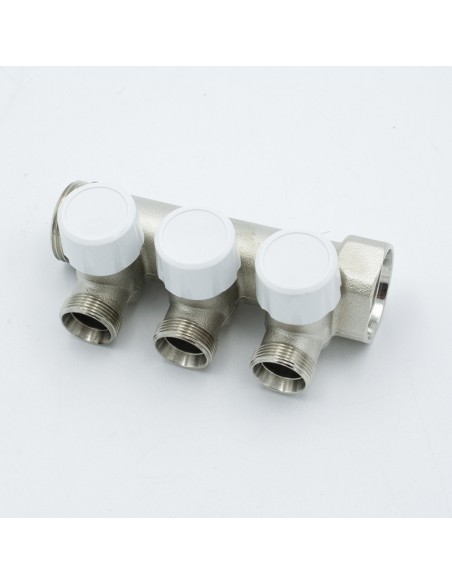 Colector calefaccion PINTOSSI+C art.460 1"     3 salidas c/valvulas 013C0460151030001