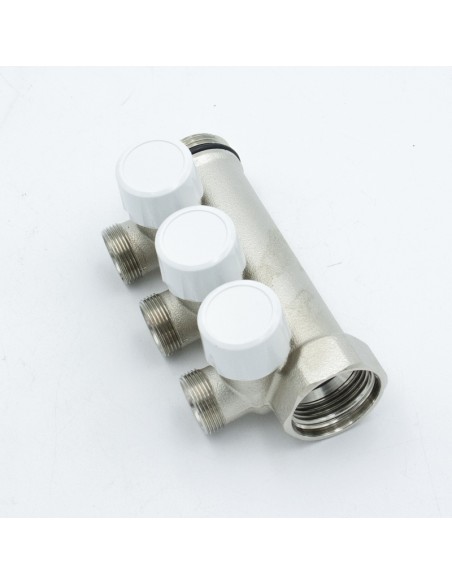 Colector calefaccion PINTOSSI+C art.460 1"     3 salidas c/valvulas 013C0460151030001