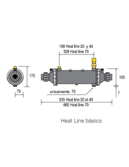 Intercambiador de calor ZODIAC Heat Line 70  basico W49NT70