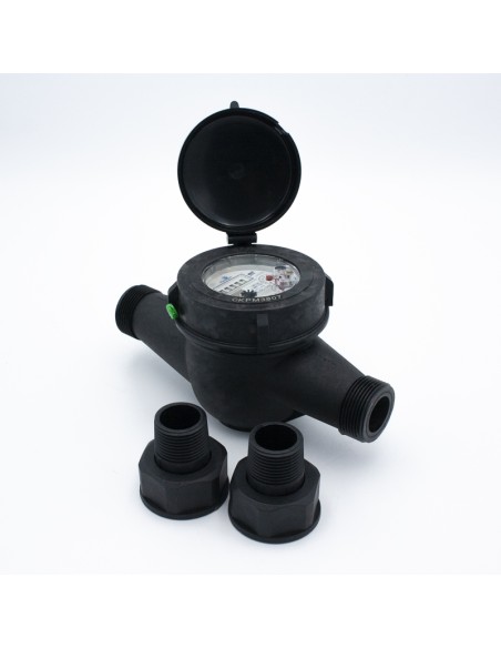 Contador agua riego RUEDAGUA  polimero  1"    RMM25 negro 0000006443