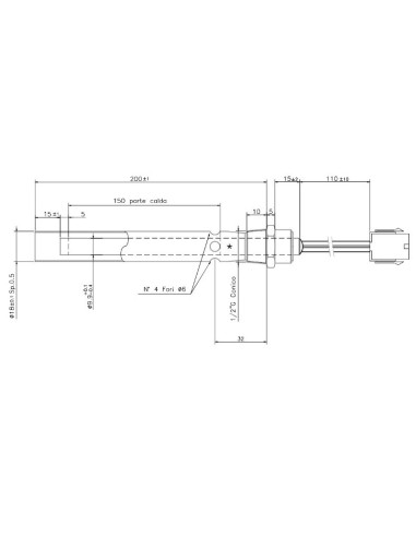 Resistencia estufa pellets 350w canalizada...