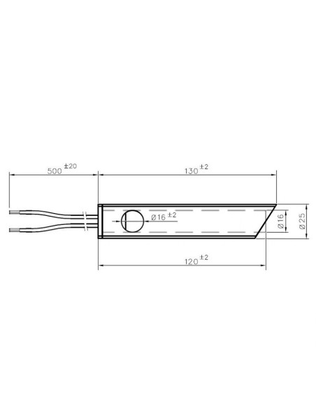 Resistencia estufa pellets 350w canalizada L.130mm D.25mm