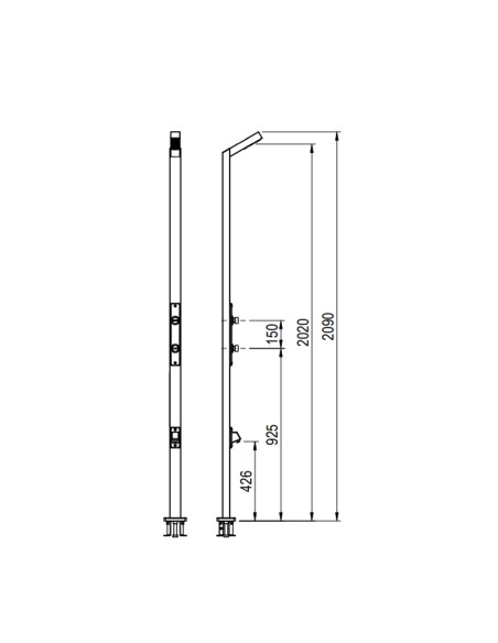 Ducha piscina ASTRAL pulsador c/lavapies 59777