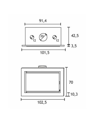 Chimenea leña AJ Sena 11.6kw con ventilacion y...