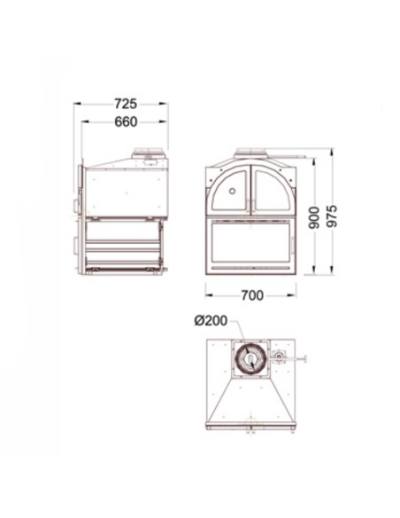 Chimenea leña HERGOM Aranda c/horno 2001008