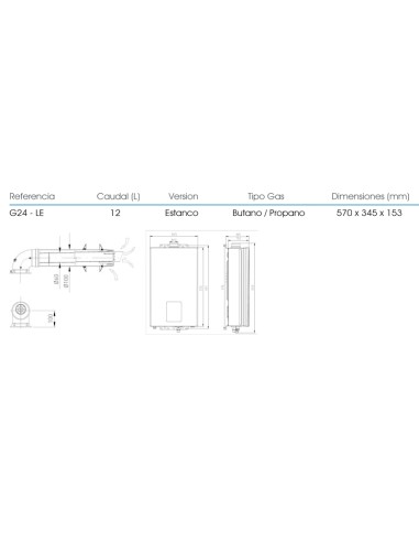 Calentador gas estanco METAL-CLIMA bajo nox...