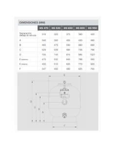 Filtro piscina ZODIAC MS 950mm 30   m3/h WF000098 2