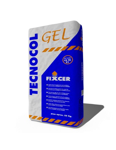 Cemento cola C2TES1 FIXCER Tecnocol Gel 25kg gris TSGR--25S1