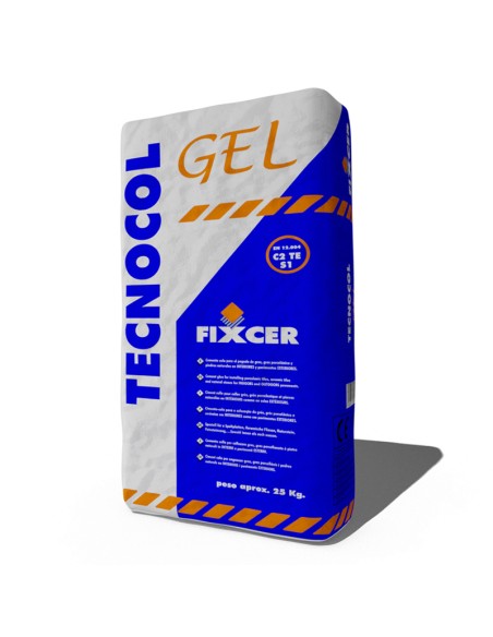Cemento cola C2TES1 FIXCER Tecnocol Gel 25kg gris TSGR--25S1
