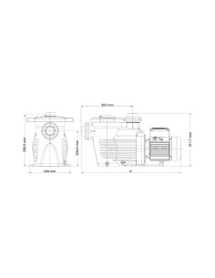 Bomba piscina HAYWARD K-Flo 0.75cv mf SPK12607XY1 2