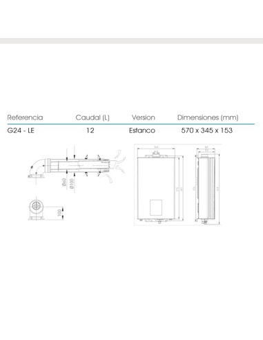 Calentador gas estanco METAL-CLIMA bajo nox...
