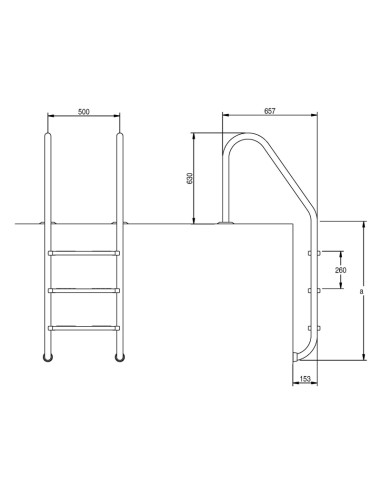 Escalera piscina inox AISI316 mod.Standar 3...