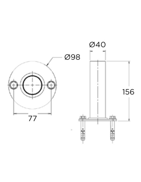 Anclaje escalera FLEXINOX c/pletina AISI304 87100061 (x2)