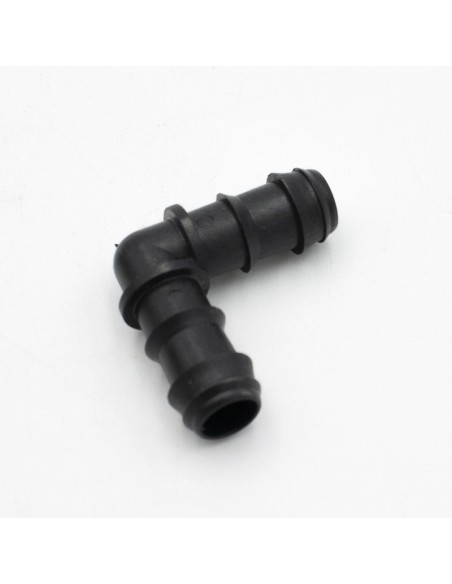Codo tubo riego goteo PE 16mm 90º M-M negro AZUD 16041600