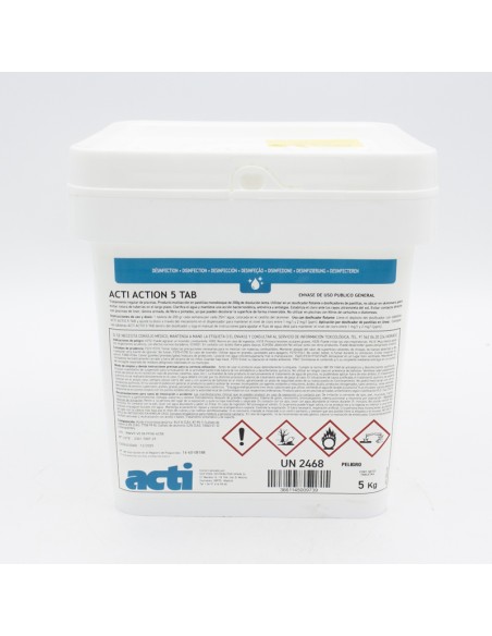 Cloro tabletas ACTI Action 5 Tab   5kg T-200gr ACT-500-7007