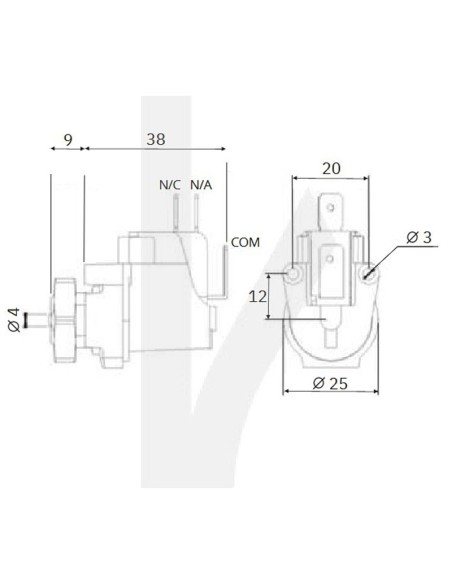 Interruptor neumatico HERGA pulsador simple 6871-C37163-C0