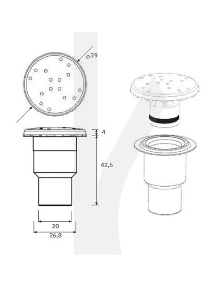 Boquilla soplante piscina/spa IRIS 32mm 5110-0733 Beige