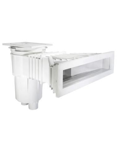 Skimmer hormigon ASTRAL mod. Norm boca Slim tapa cuadrada 58707 - Blanco