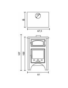 Estufa leña AJ Jaen c/horno 8.3kw 2