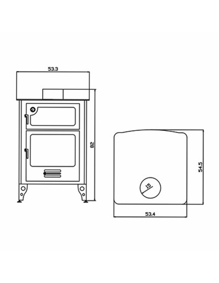 Estufa leña AJ Jimena c/horno 8kw