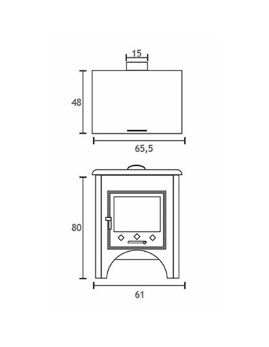 Estufa leña AJ Jaen calientaplatos 9.6kw