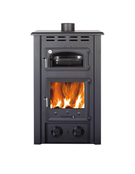 Estufa leña AJ Dante c/horno 9.2kw con ventilacion