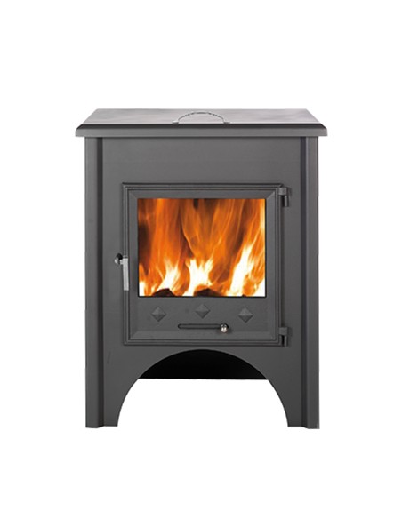 Estufa leña AJ Jaen calientaplatos 9.6kw