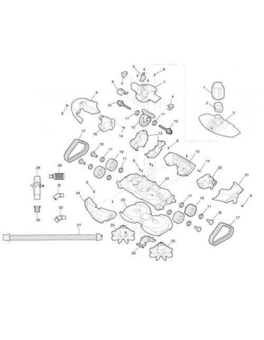 ZODIAC Conjunto cuerpo inferior chasis MX8 W79016