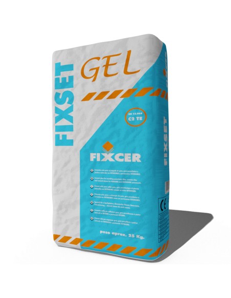 Cemento cola C2TE     FIXCER Fixset Gel 25kg blanco GFBL--25S1