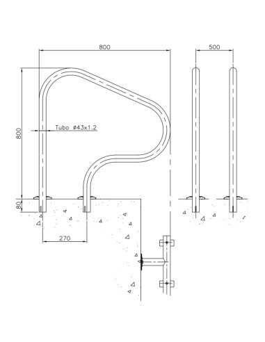 Barandilla piscina ASTRAL mod. 800x800mm...