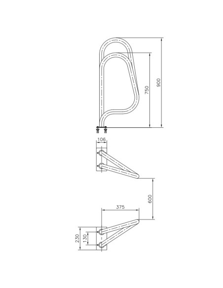 Barandilla piscina ASTRAL mod. Crossover   pletina rectangular  AISI316L 05544 (juego 2 barandillas)