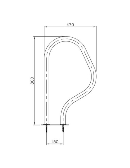 Barandilla piscina ASTRAL mod. 470x800mm pletina rectangular AISI316L 05543 (juego 2 barandillas)