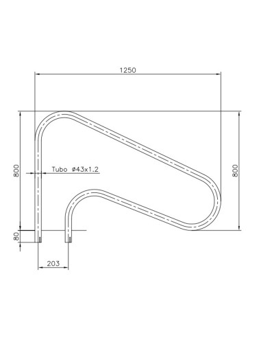 Barandilla piscina ASTRAL mod. Pasamanos 1250mm...