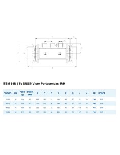 Portaelectrodos visor PVC-U HIDROTEN 63mm PN6 3x1/2"... 2