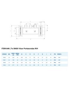 Portaelectrodos visor PVC-U HIDROTEN 90mm PN6 3x1/2"... 2