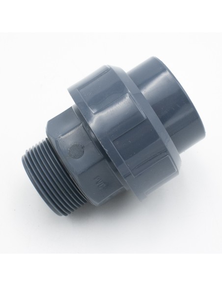 Enlace 3 piezas PVC-U mixto M-H 1½"-50mm PN10 HIDROTEN c/junta 1002088 (presion)