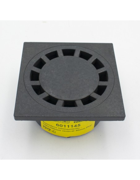 Sumidero saneamiento FIRTS 100x100mm salida vertical 40mm CHPVC10N negro