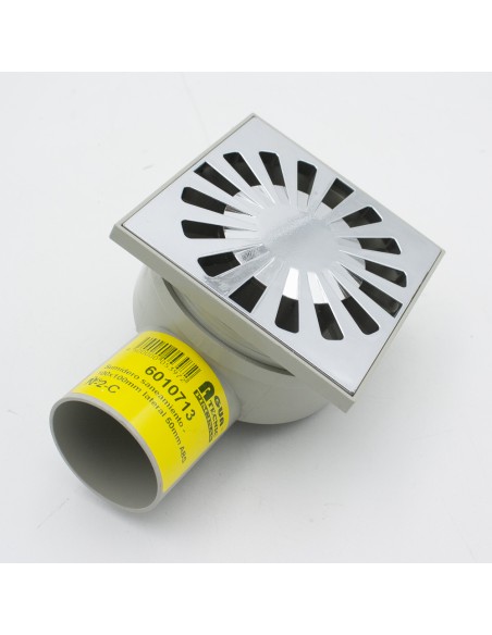 Sumidero saneamiento FIRTS 100x100mm salida lateral 50mm CHABS1050M cromado