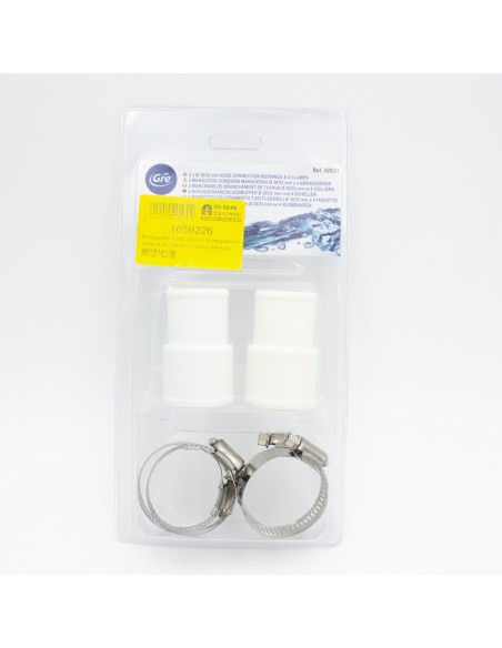 Manguito GRE union mangueras 38mm a 32mm + abrazaderas AR511 (x2)