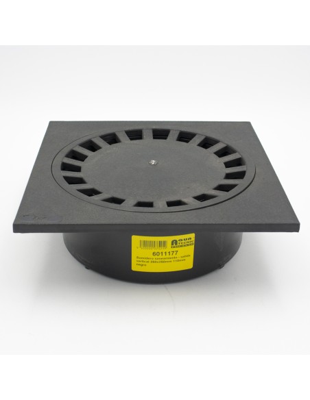 Sumidero saneamiento FIRTS 250x250mm salida vertical 110mm CHPVC25N negro