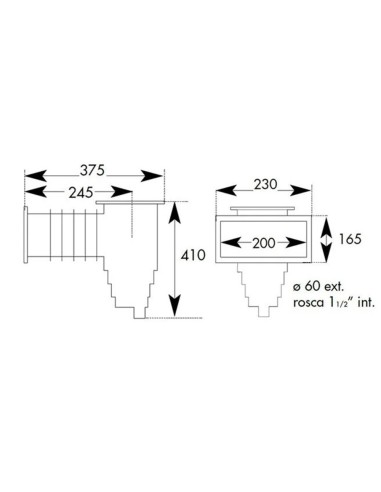 Skimmer hormigon PQS mod. tapa cuadrada...