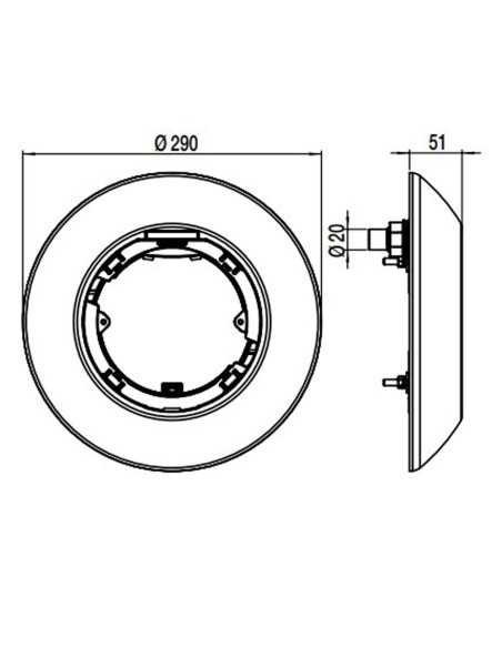 Foco piscina hormigon ASTRAL proyector superficie led FlexiSlim luz blanca 1485lm 71214