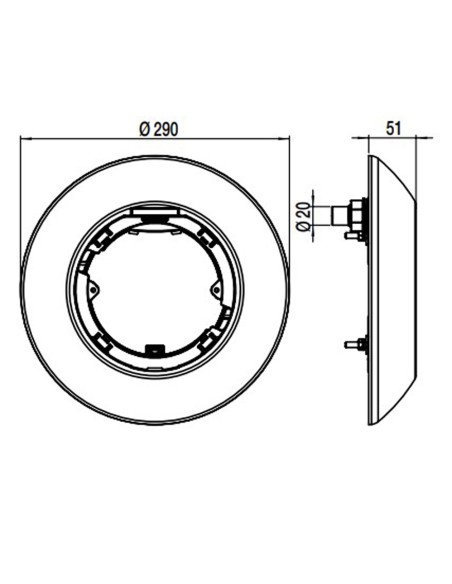 Foco piscina superficie ASTRAL proyector led FlexiSlim luz blanca 1485lm 71214
