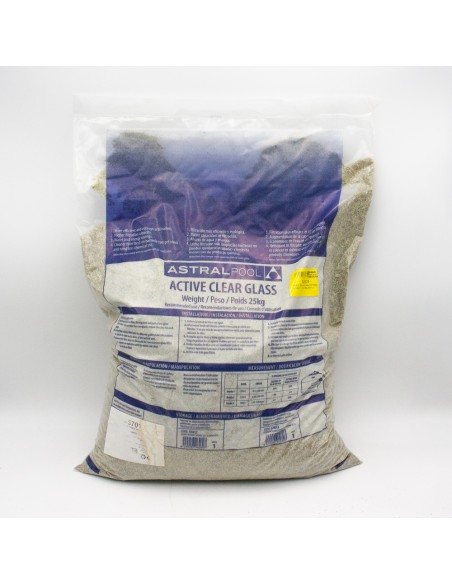 Vidrio filtrante piscinas ASTRAL Active Clear Glass grado 1   0.5-1.0 25kg 57011