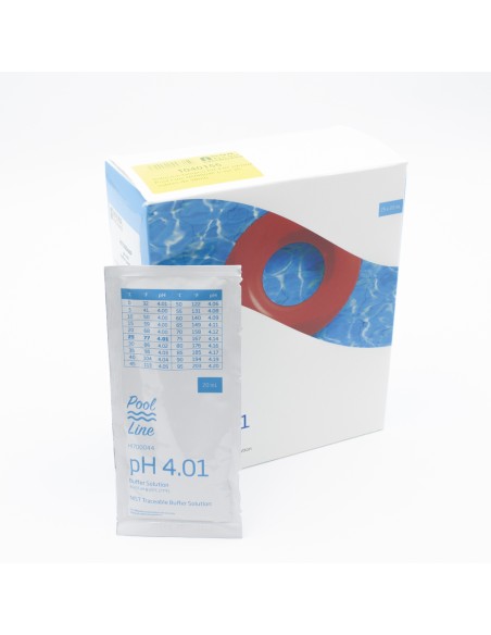 Solucion calibracion PH  4.01 HANNA Pool Line caja 25 sobres de 20ml HI700044P