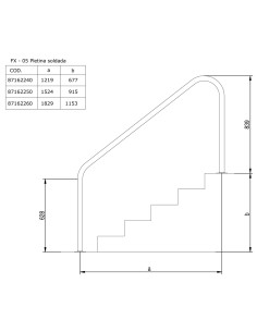 Barandilla piscina FLEXINOX mod. FX-05 2 curvas 1829mm... 2
