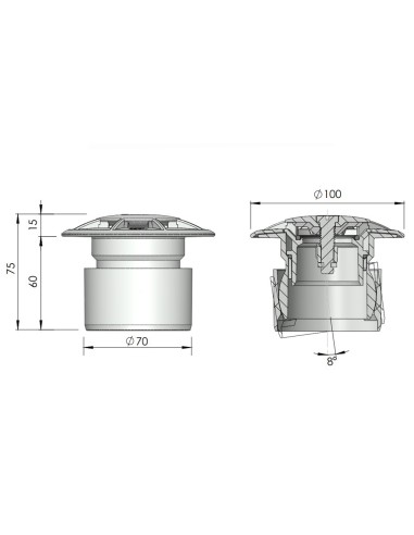 Boquilla fondo piscina hormigon ASTRAL...